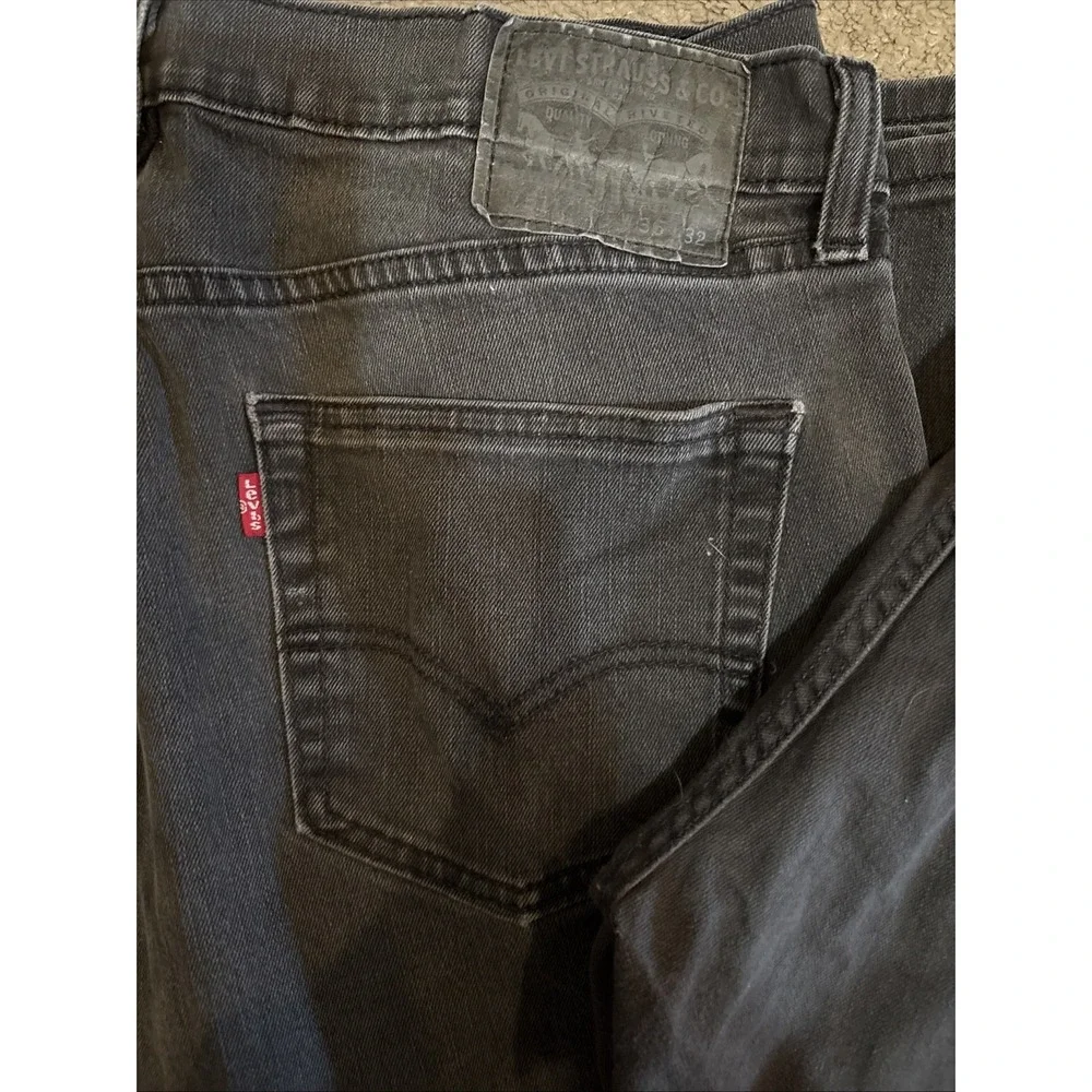 Levis 505 Jeans Mens 36x32 Black Regular Fit Straight Leg Denim Dark Wash 2 Pair